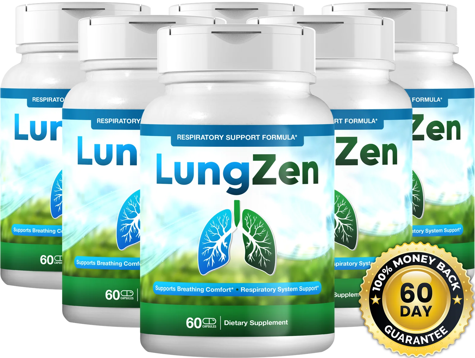 6 bottles LungZen 180 day supply with free shipping